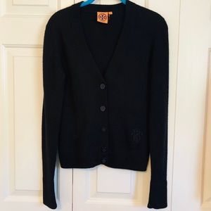 Tory Burch 100% Cashmere Cardigan in Black